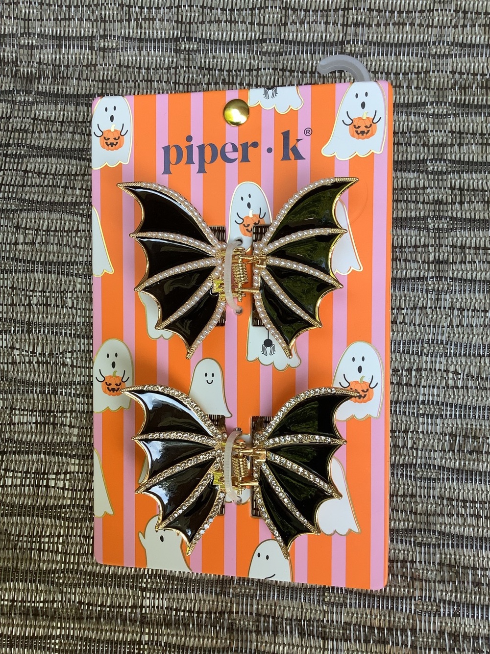 NWT Piper K Bat Claws Mini Clips Rhinestone Pearl Bling Statement